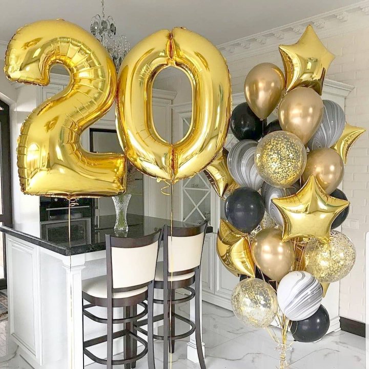 Фольгированный шар Золотая Цифра в Набережных Челнах