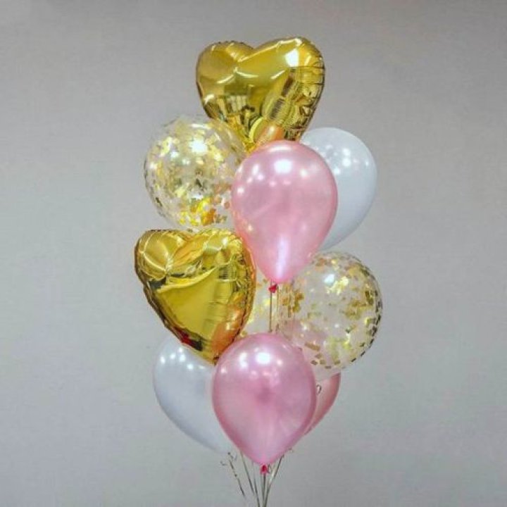 Облако шаров "Рози голд" в Набережных Челнах