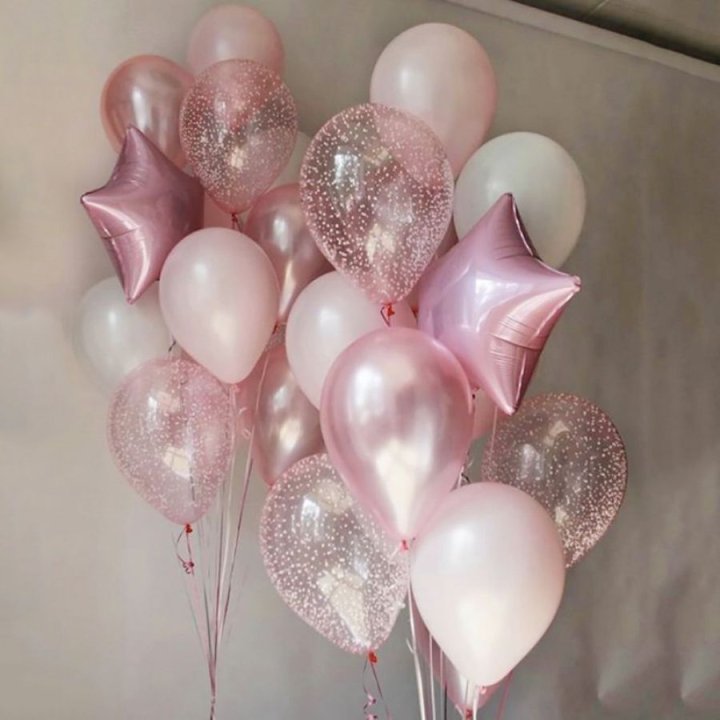 Фонтаны шаров "Розовый" в Набережных Челнах