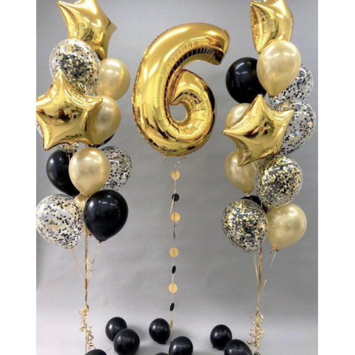 Цифра с фонтанами шаров  в Набережных Челнах