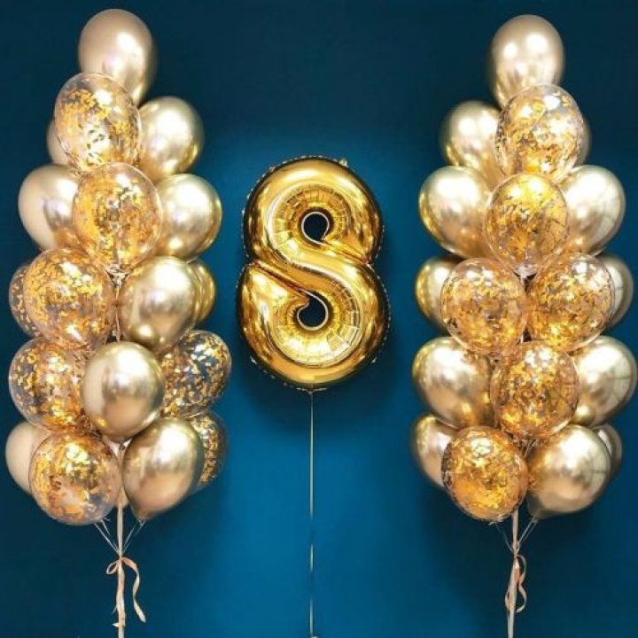 Цифра с фонтанами шаров  в Набережных Челнах