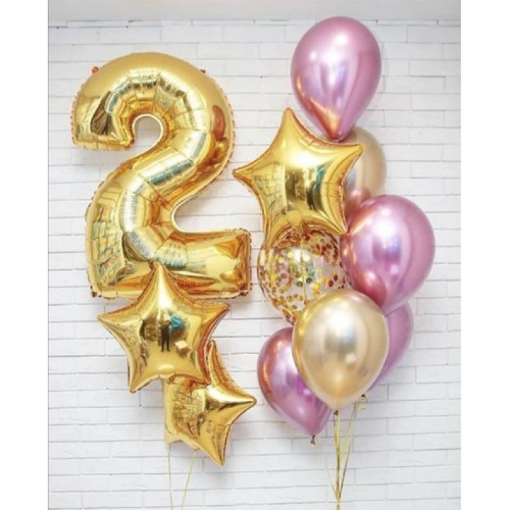 Цифра с фонтанами шаров  в Набережных Челнах