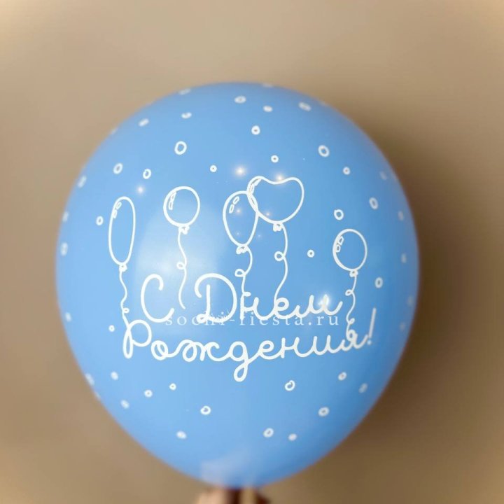 Гелиевый латексный шар С днем рождения! матовый в Набережных Челнах