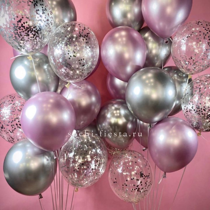 Фонтан шаров "Сильвер пинк" в Набережных Челнах