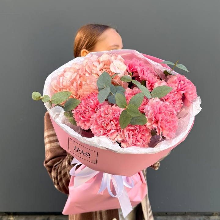 Дуо диантусы и гортензия в Набережных Челнах