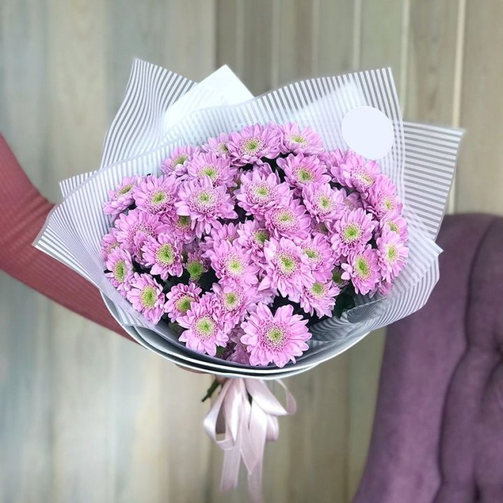 Букет розовых хризантем в Набережных Челнах