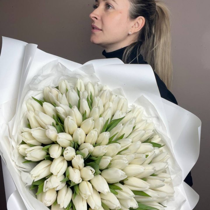 101 белый тюльпан №2 в Набережных Челнах