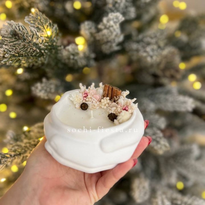 Свеча ароматическая в гипсе Руки с корицей в Набережных Челнах