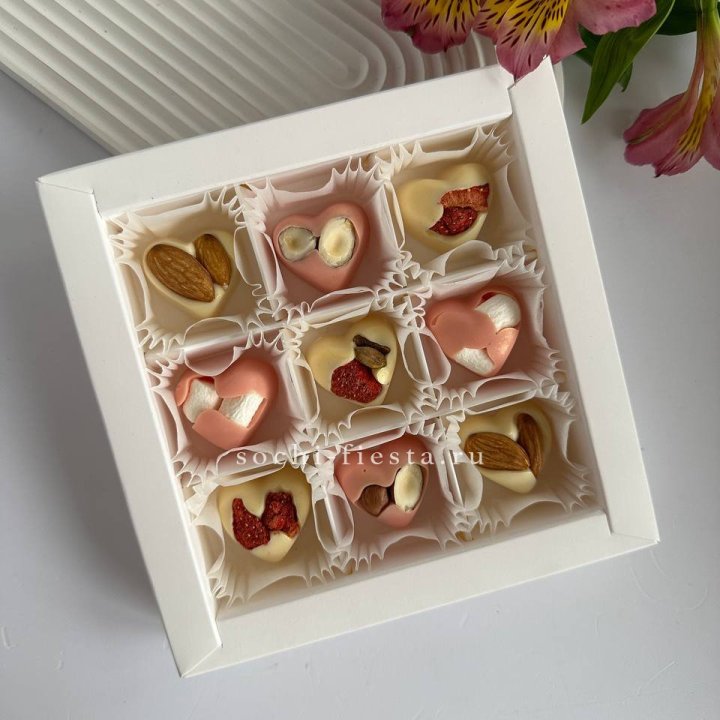 Набор конфет из бельгийского шоколада Сердца в Набережных Челнах