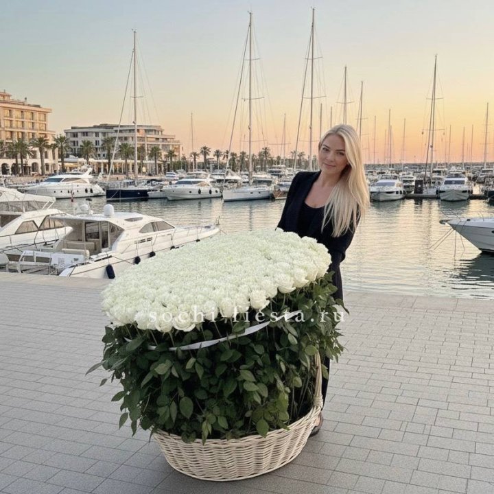 301 высокая роза в корзине в Набережных Челнах