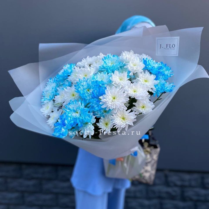 Букет хризантем "Голубая снежинка" в Набережных Челнах
