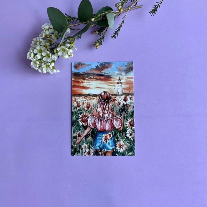 Открытка к букету "Подсолнух" в Набережных Челнах