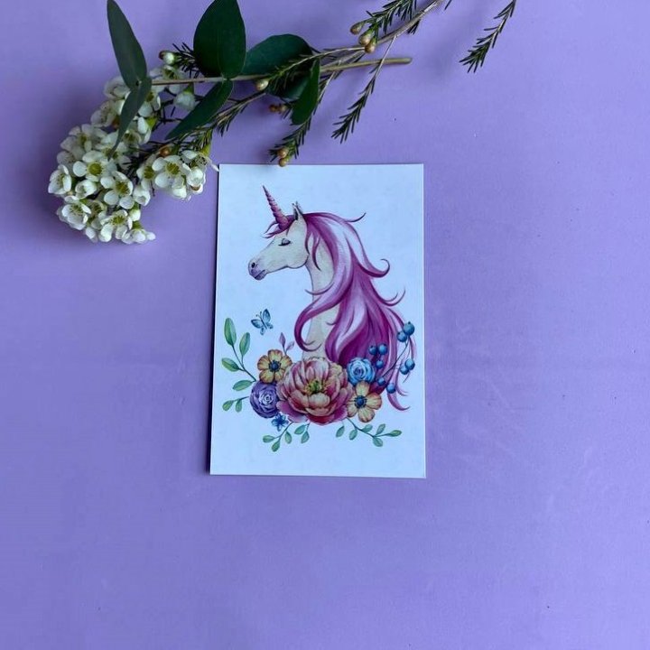 Открытка к букету "Единорог" в Набережных Челнах