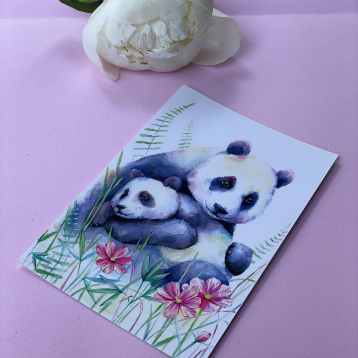 Открытка к букету "Объятие Панды" в Набережных Челнах