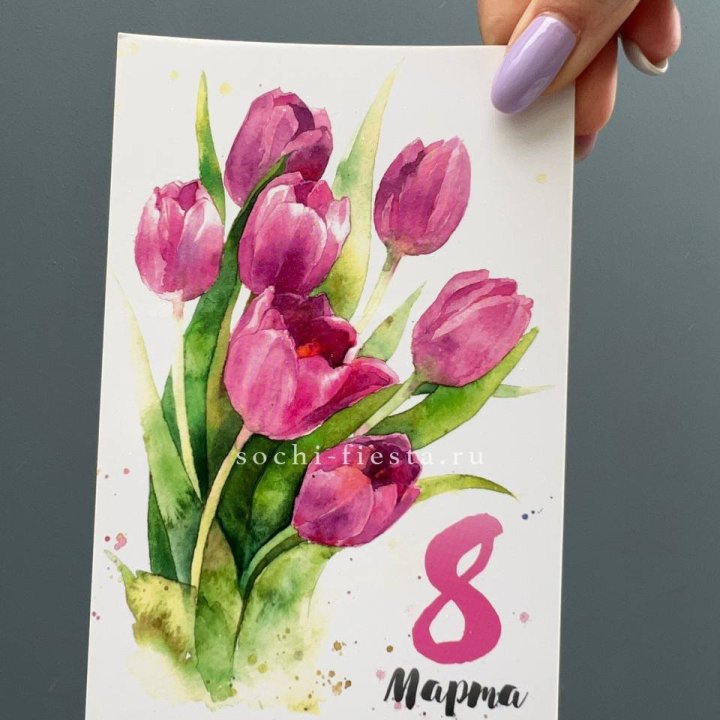 Открытка к букету "8 марта!" в Набережных Челнах