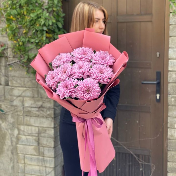 Букет хризантем розовый в Набережных Челнах