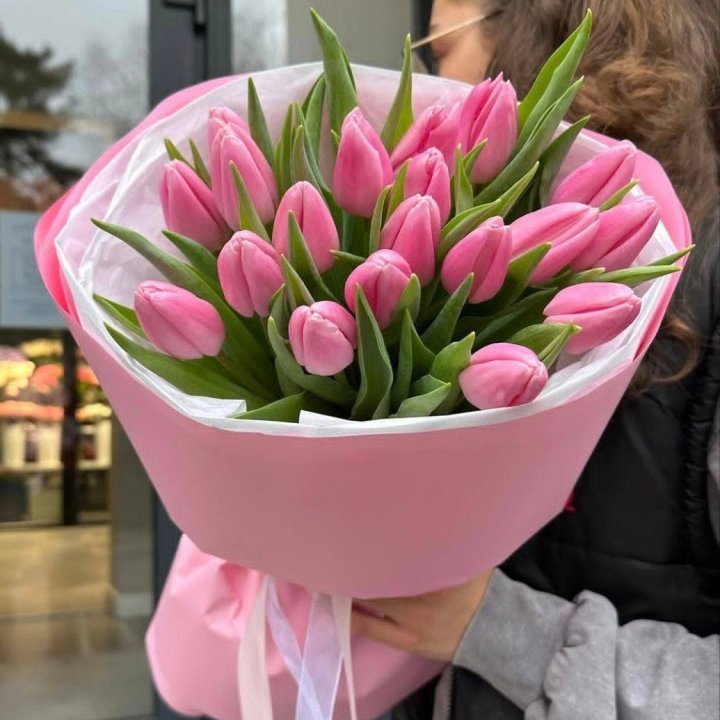  19 розовых тюльпанов в Набережных Челнах