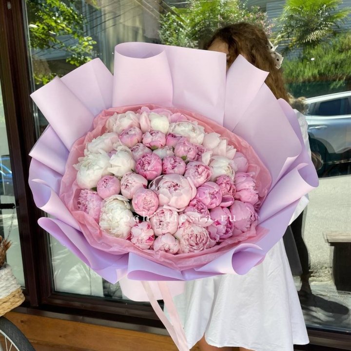 51 розовый пион в Набережных Челнах