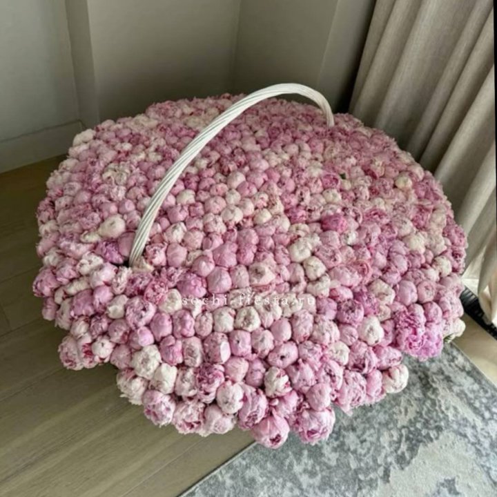 Корзина 555 пионов в Набережных Челнах