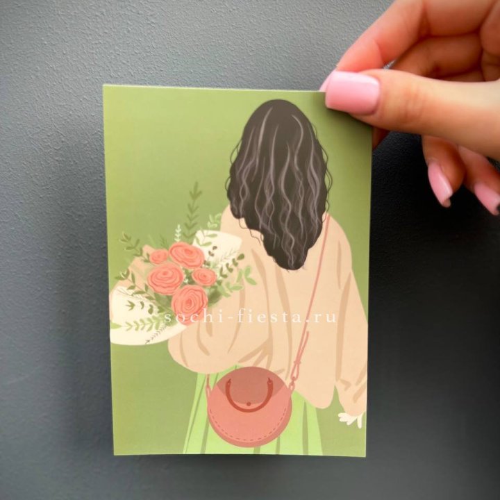 Открытка к букету "Потрясающая девушка" в Набережных Челнах