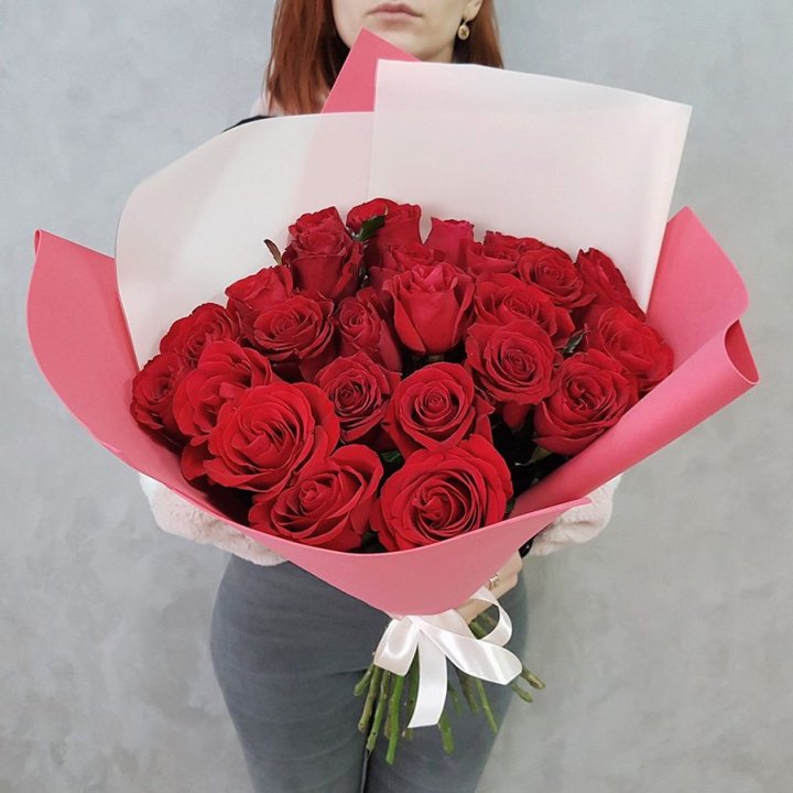 25 Красных роз рози вайт в Набережных Челнах