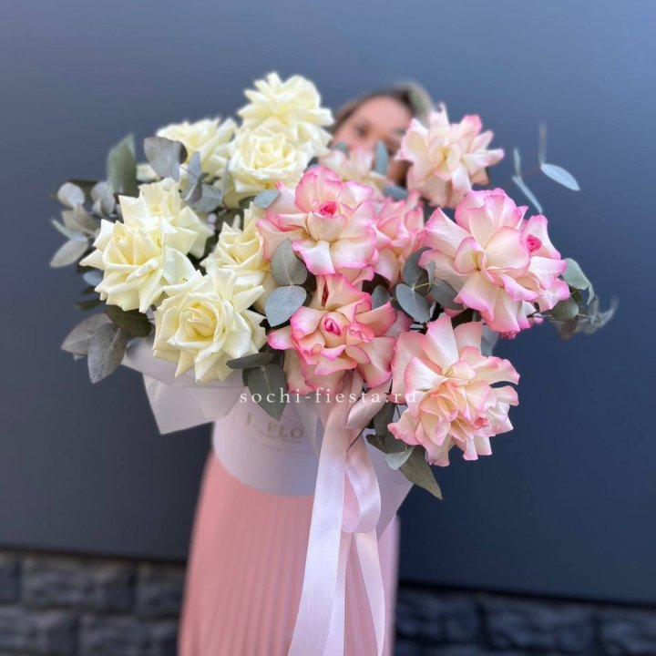 15 Французских роз в боксе в Набережных Челнах