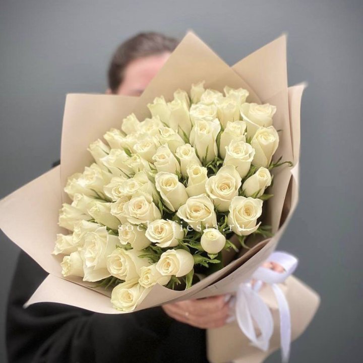 51 белая кенийская роза  в Набережных Челнах