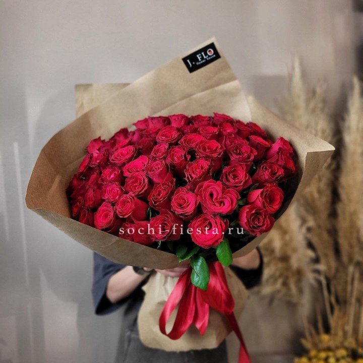 63 красных роз вайт в Набережных Челнах