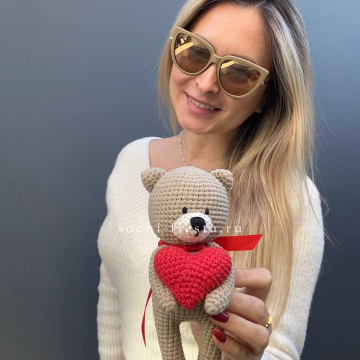 Мишка с сердцем ручной работы в Набережных Челнах
