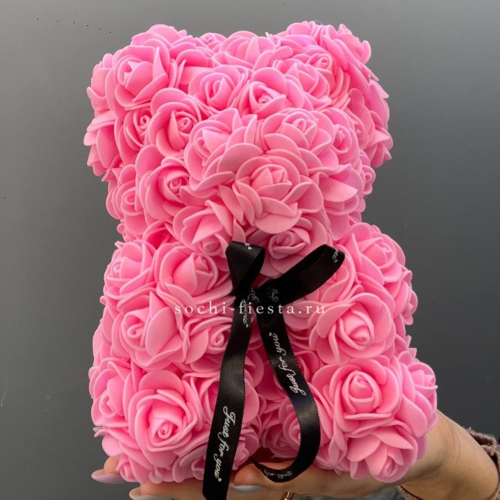 Игрушка медведь из розовых роз в Набережных Челнах