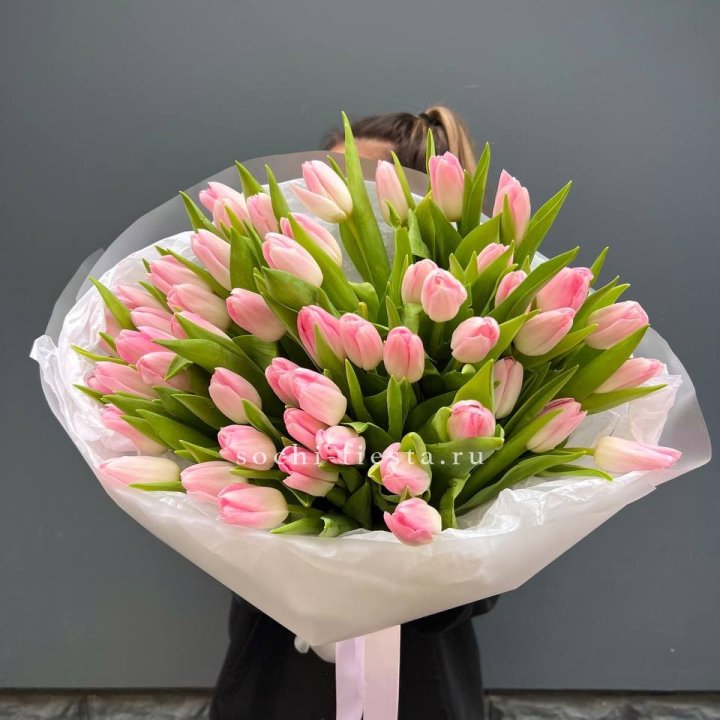 Букет тюльпанов нежно-розовых в Набережных Челнах